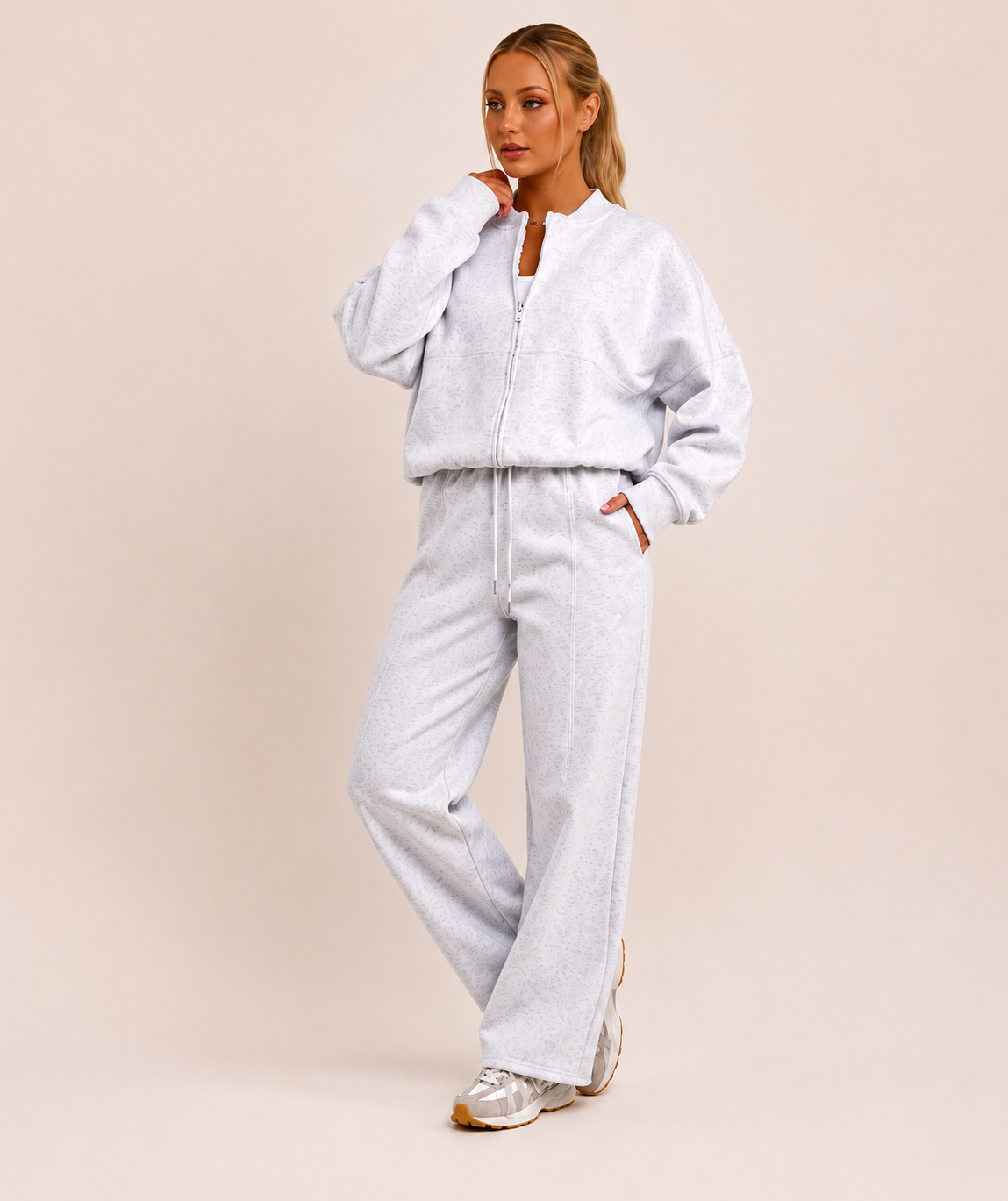 Bleach Grey Bomber Co-Ord Set